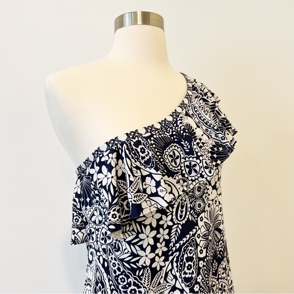 Tommy Bahama Paisley Paradise Off The Shoulder Floral Dress Swim Cover Blue S - Picture 9 of 10